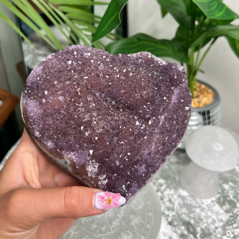 Druzy Lavender Amethyst Heart- DLA01 - Picture 2 of 7